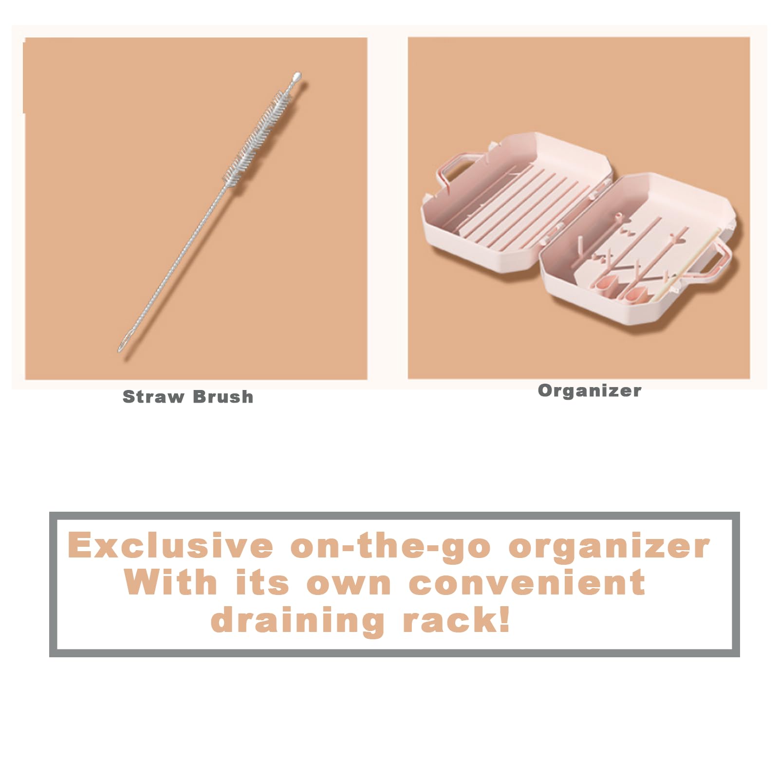 PandaEar pink cleaning kit shown in a diaper bag for parents on the move.