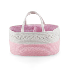 PandaEar baby diaper caddy in pink keeps nursery essentials neatly organized and accessible.