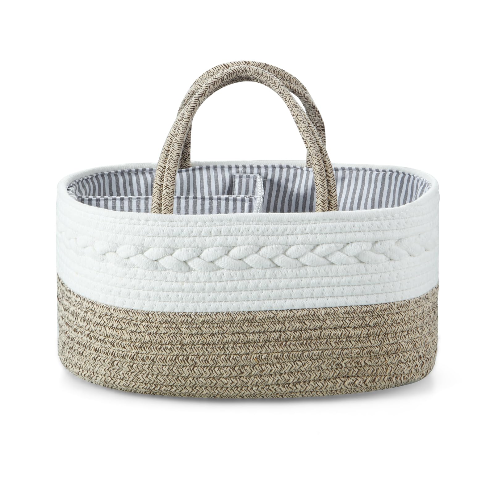 PandaEar baby diaper caddy with three compartments keeps nursery essentials neatly organized and within reach.