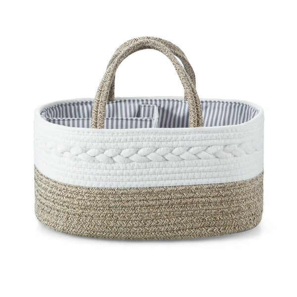 PandaEar baby diaper caddy with three compartments keeps nursery essentials neatly organized and within reach.