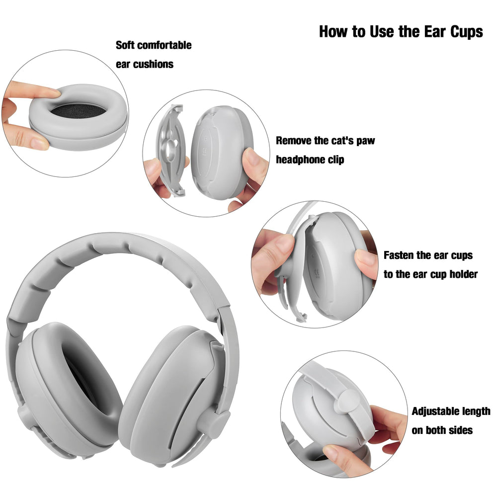 PandaEar ear muffs close-up showing soft foam padding for comfort.
