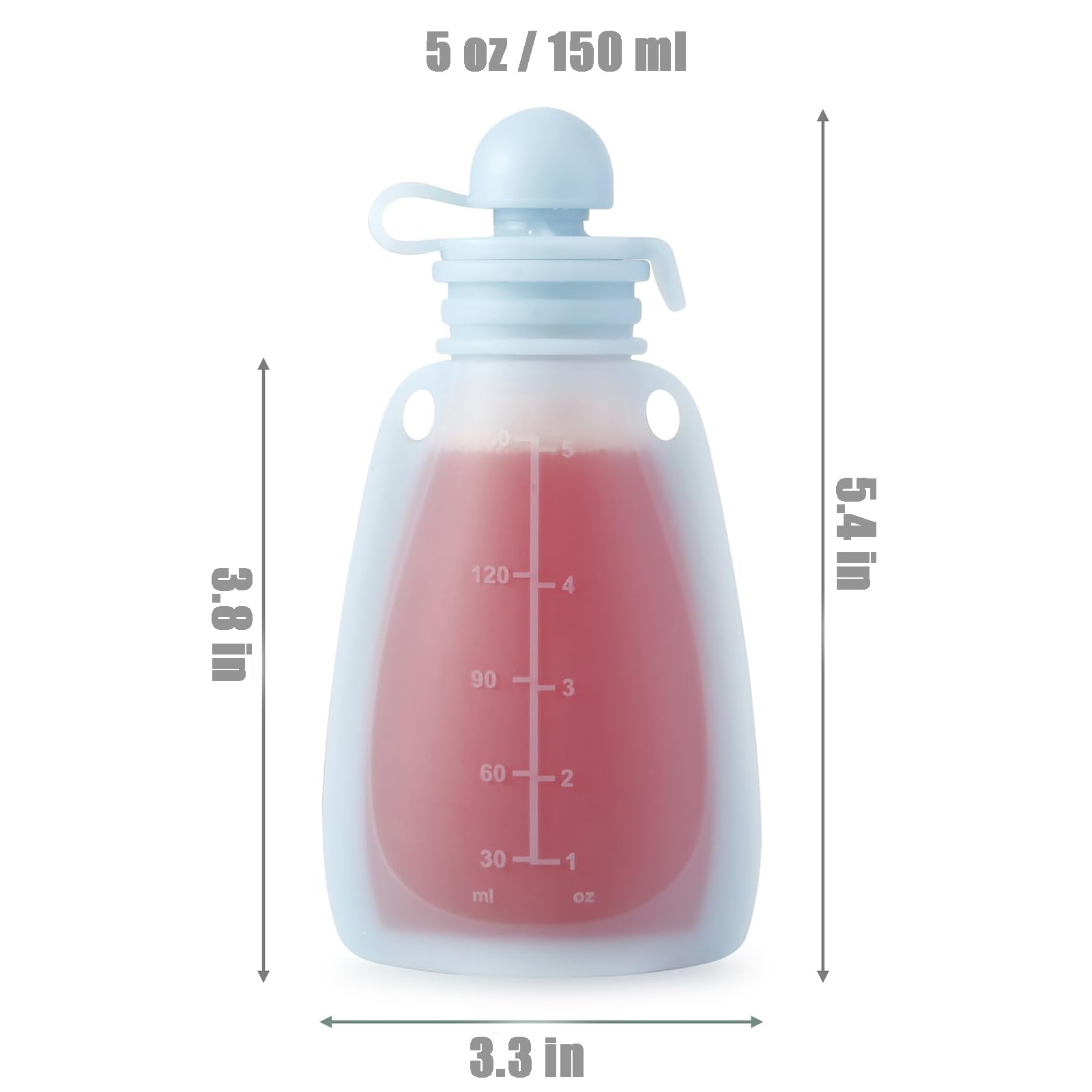 PandaEar pouch fill-open highlights easy refilling with puree or yogurt.