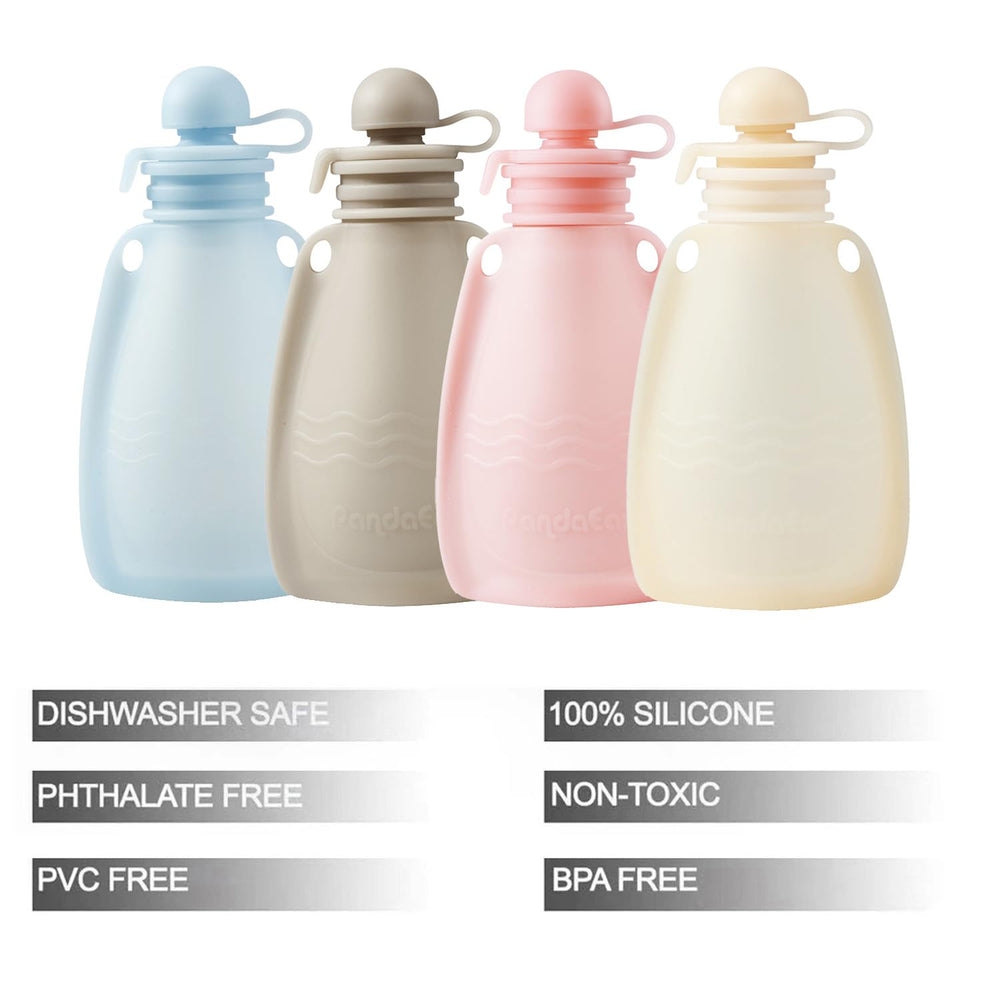 PandaEar pouch sealed cap demonstrates spill-proof design for mess-free snacks.