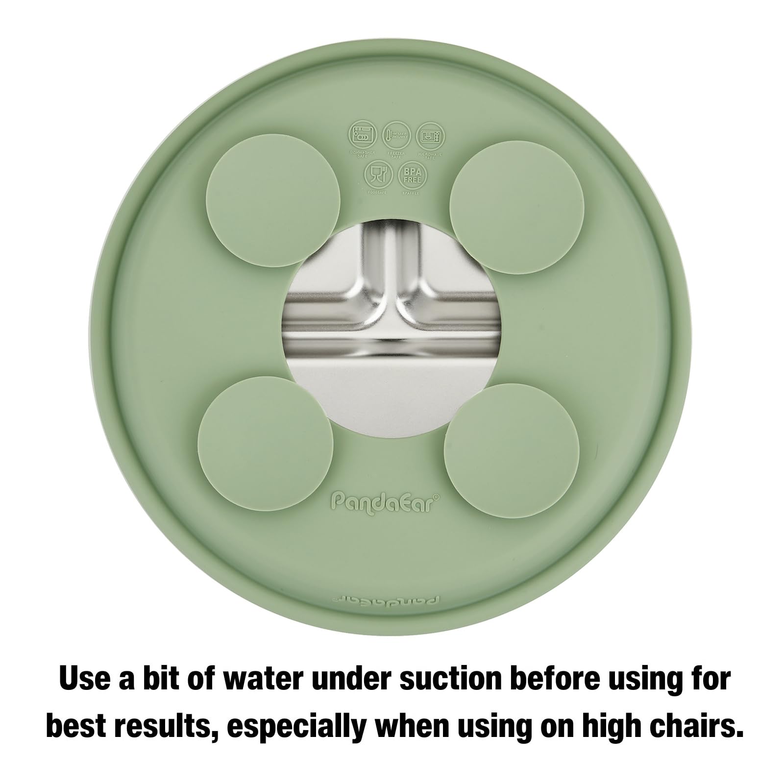 PandaEar baby-led weaning plates in use on a tray