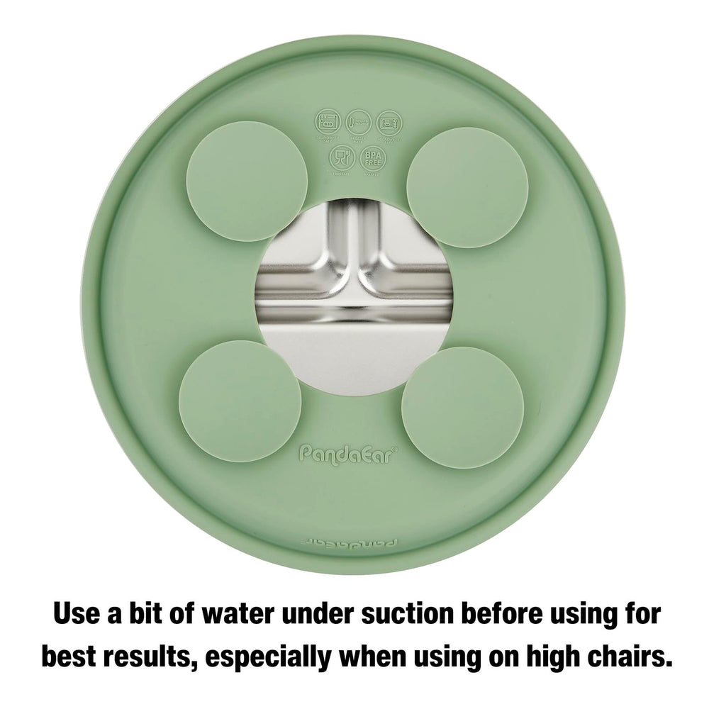 PandaEar baby-led weaning plates in use on a tray