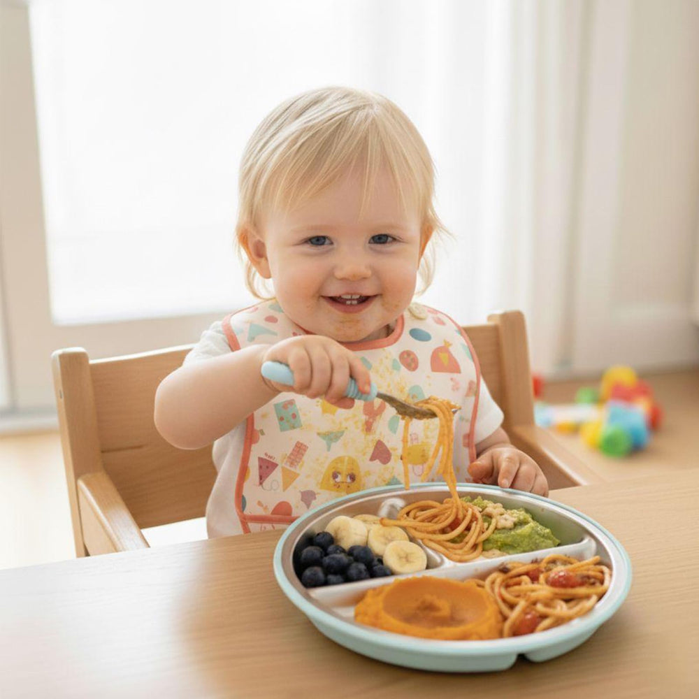 PandaEar baby spoons with easy-grip handles for small hands.