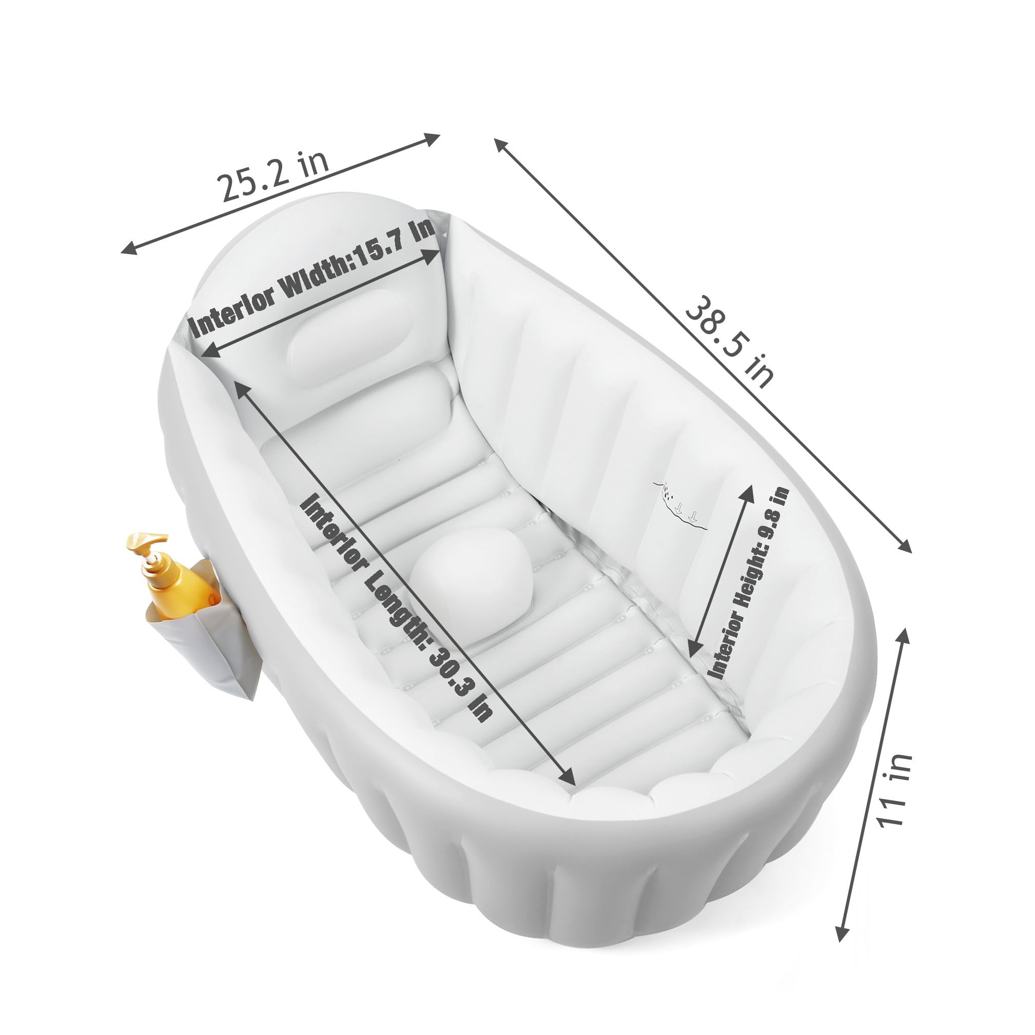 PandaEar baby tub side pocket holds essentials within reach.