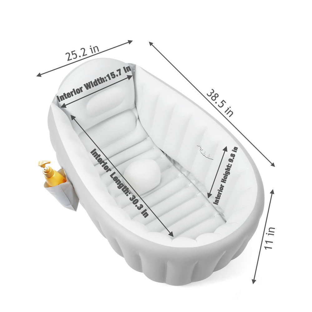 PandaEar baby tub side pocket holds essentials within reach.