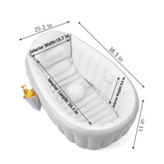 PandaEar baby tub side pocket holds essentials within reach.
