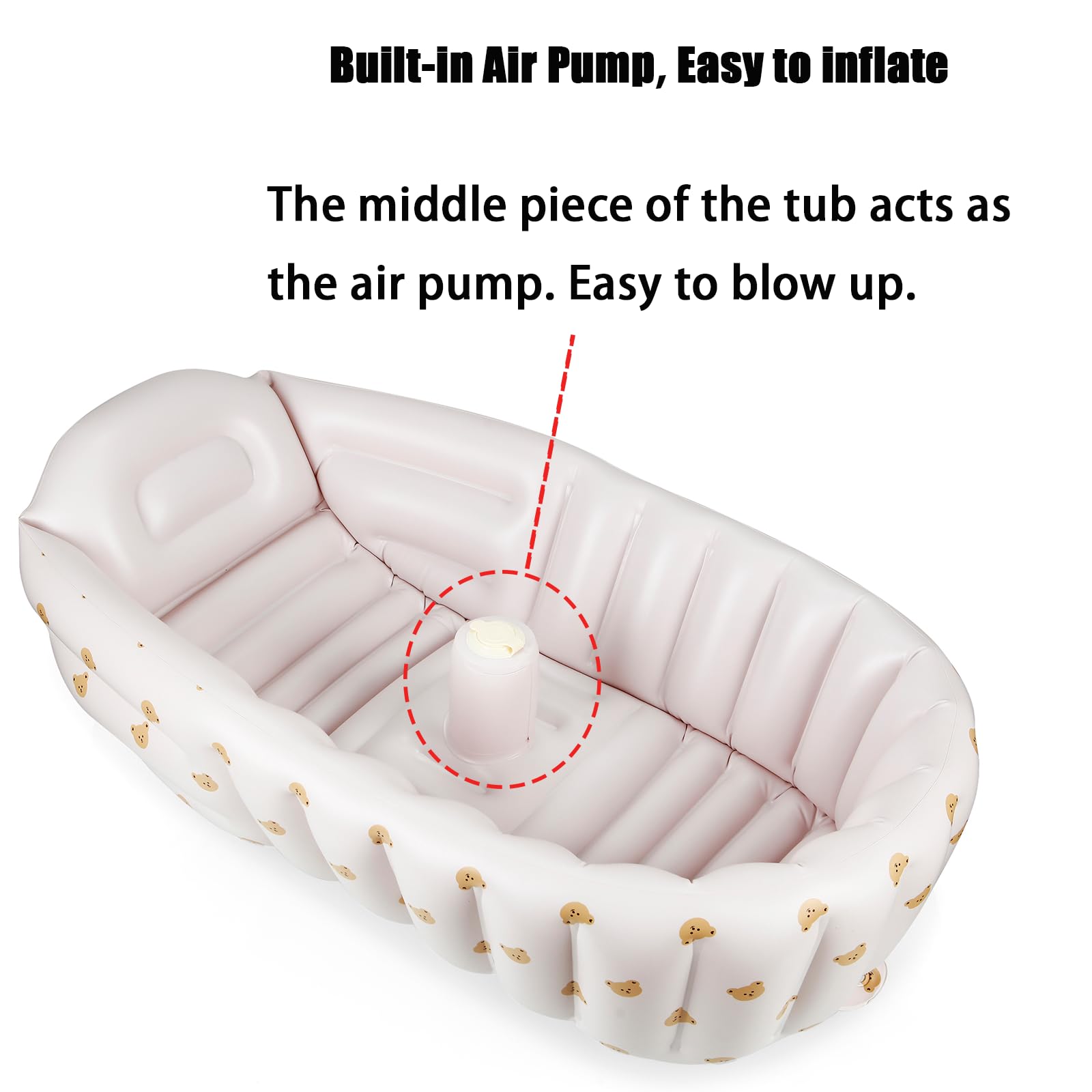 PandaEar tub with non-slip bottom provides safer bath experiences.