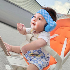 PandaEar blue soft ear pads close-up emphasizing gentle comfort for delicate ears.