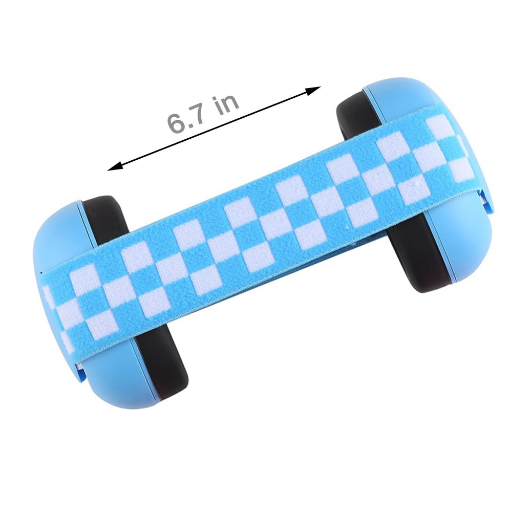 PandaEar blue use on plane showing travel-friendly noise reduction.