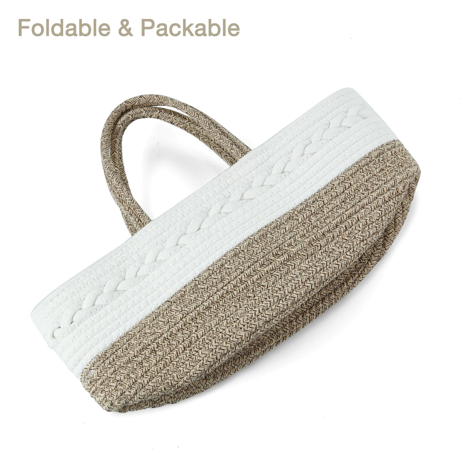 PandaEar brown cotton diaper caddy adds warm, natural touch to a nursery.