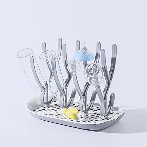 PandaEar countertop drying rack in use keeps nursery items organized