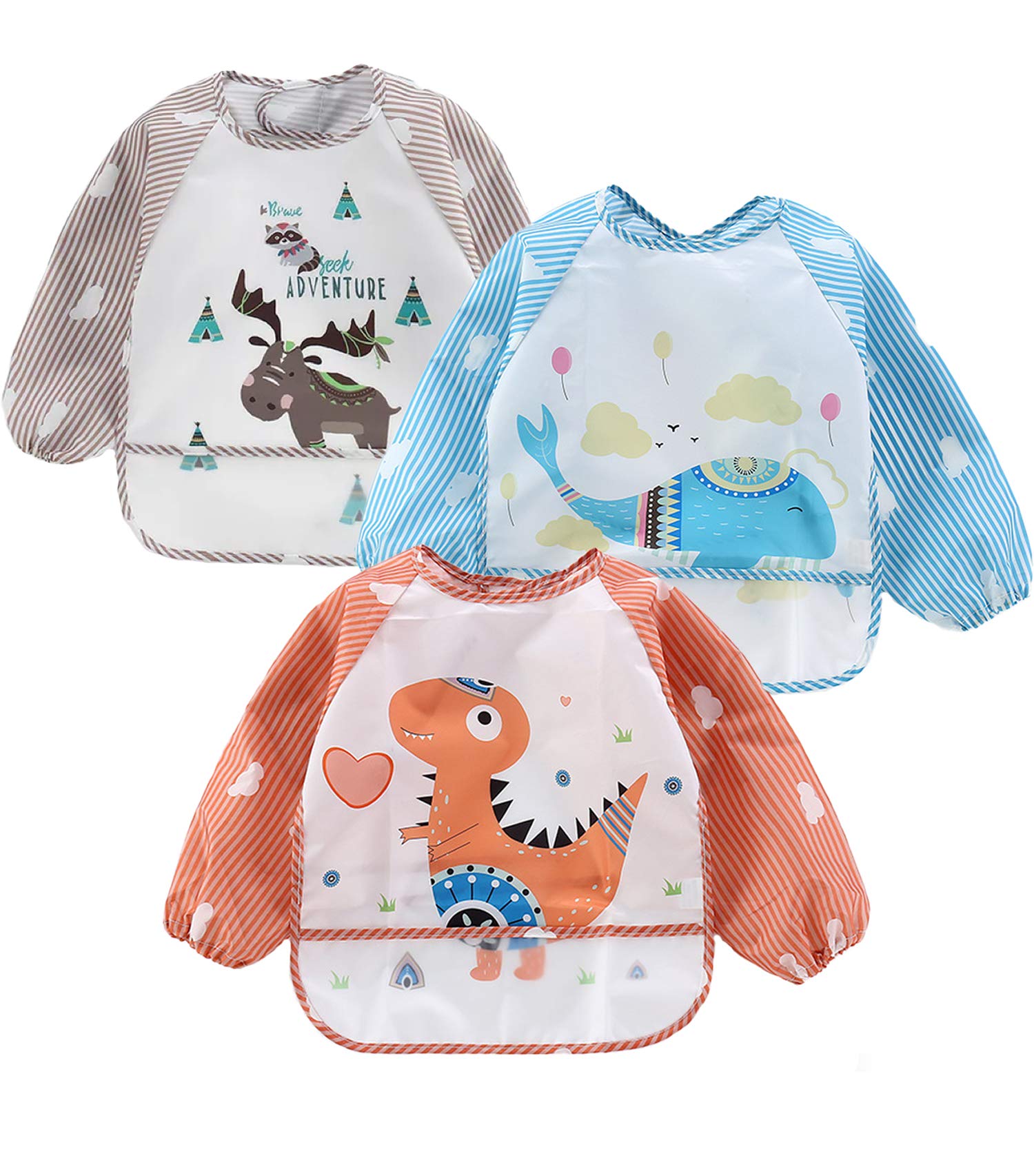PandaEar crumb catcher pocket bib keeps outfits clean during meals.