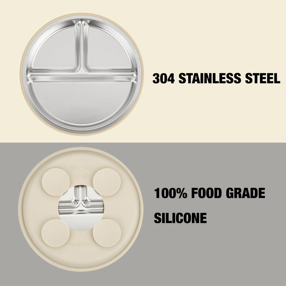 PandaEar divided-meal plates help keep foods separate for variety