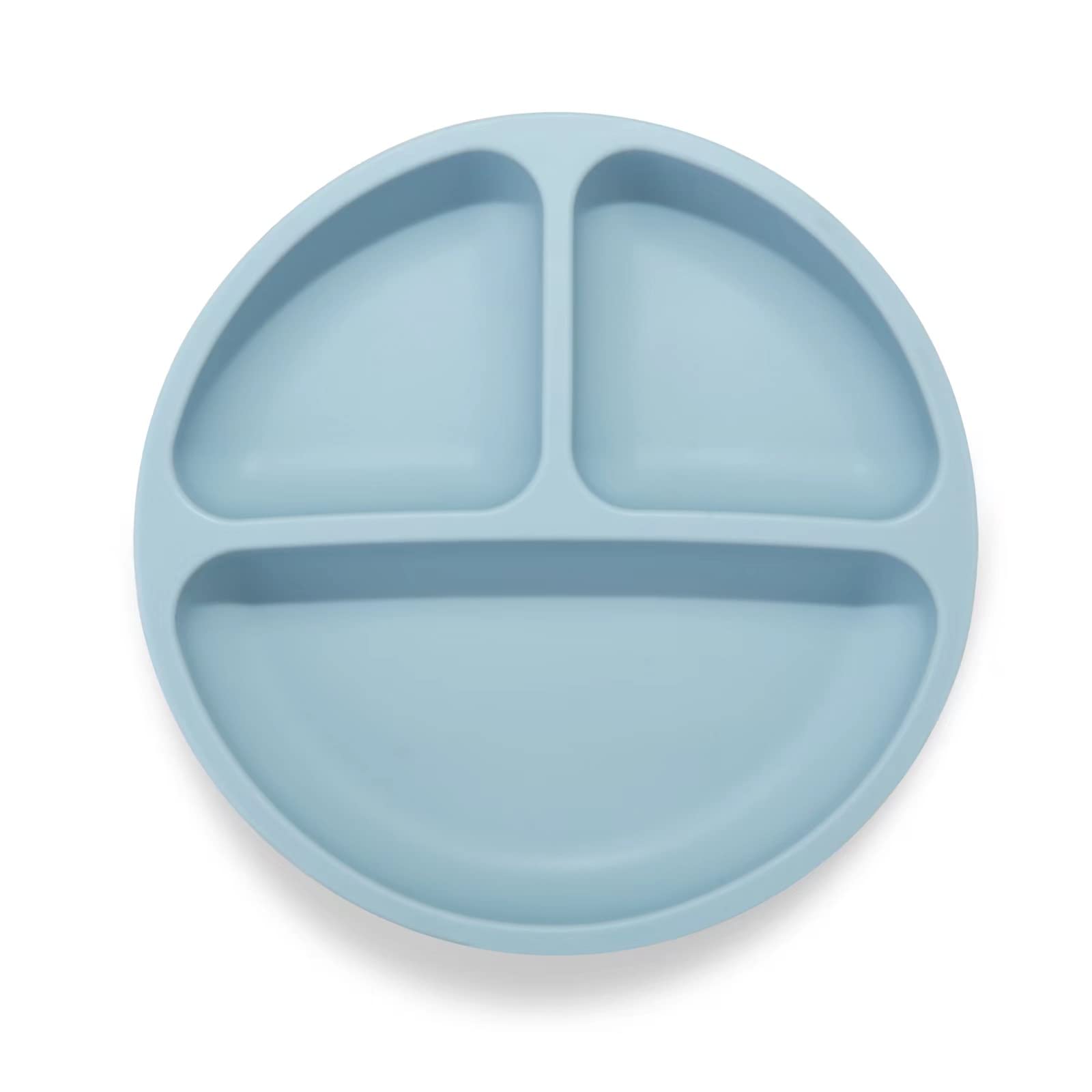 PandaEar divided silicone plate brown, BPA-free surface easy to clean.