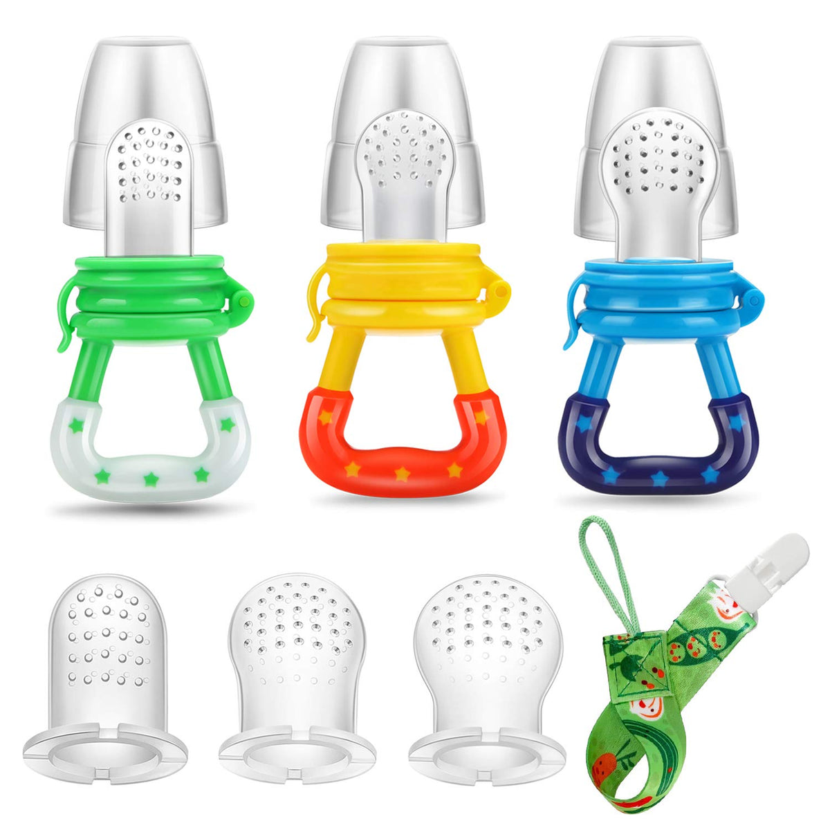 PandaEar Fresh Fruit Feeder Pacifier outer view, compact for on-the-go use.