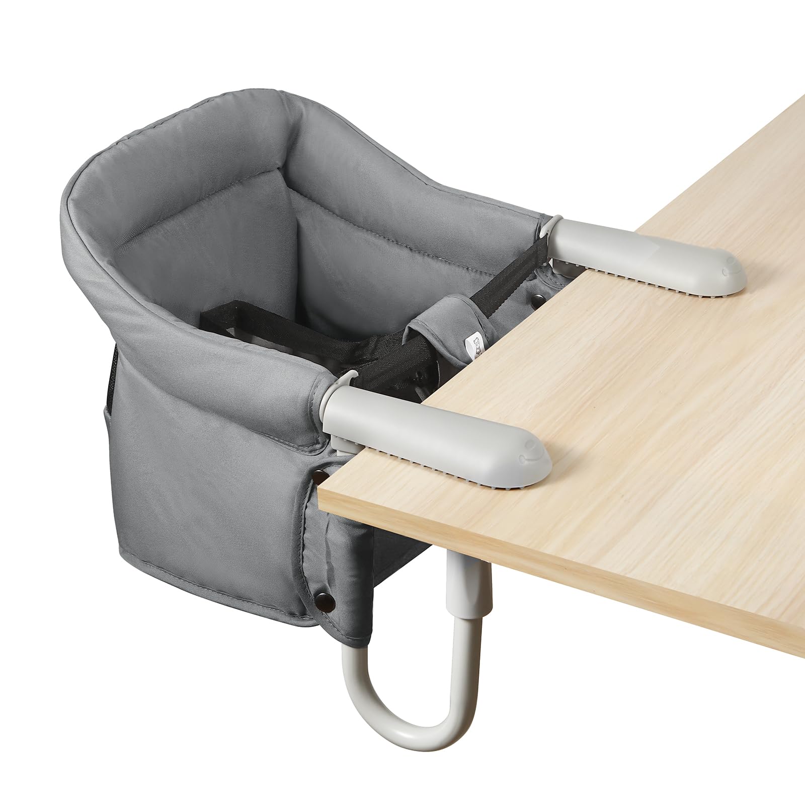 PandaEar high chair attached to a table providing a stable dining setup.