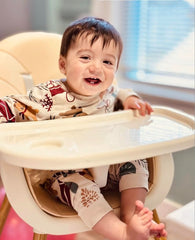 PandaEar high chair with five-point harness ensures secure seating.