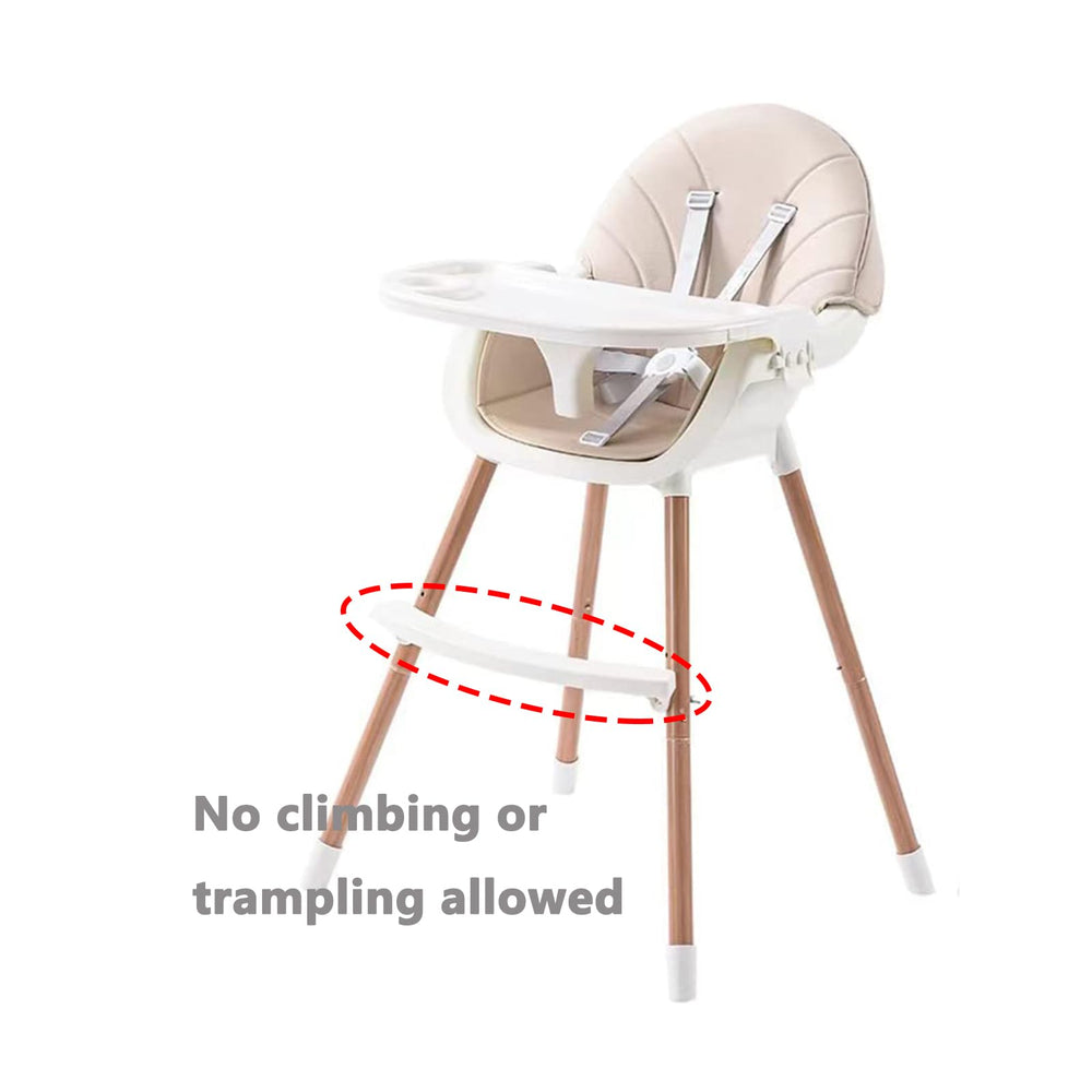 PandaEar high chair legs adjust to fit different table heights.