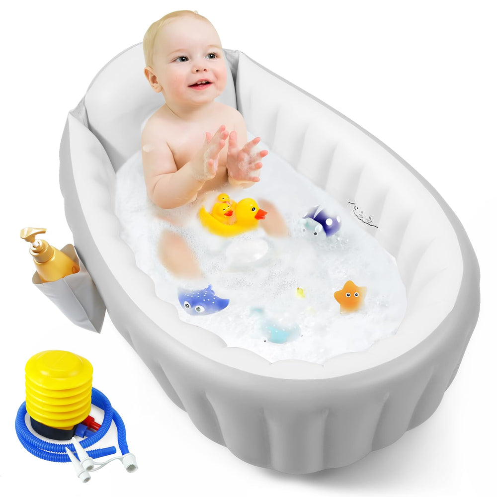 PandaEar inflatable baby bathtub for safe, comfy bath time at home or on the go.