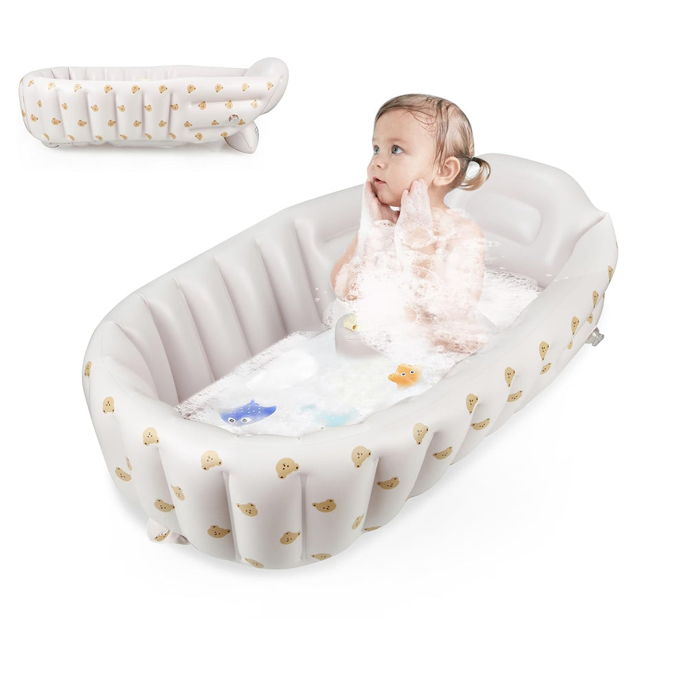 PandaEar inflatable tub for toddlers with travel-ready design for on-the-go baths.