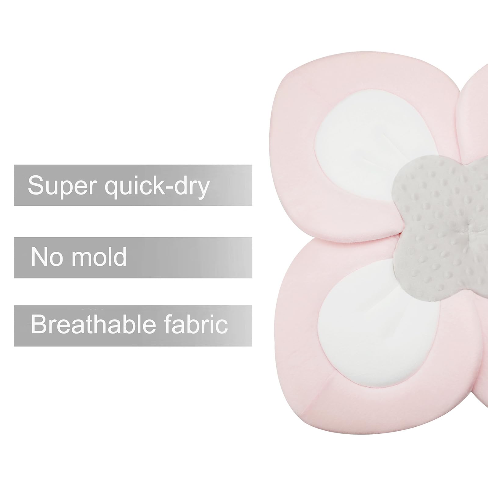 PandaEar machine-washable bath pad for quick cleaning.