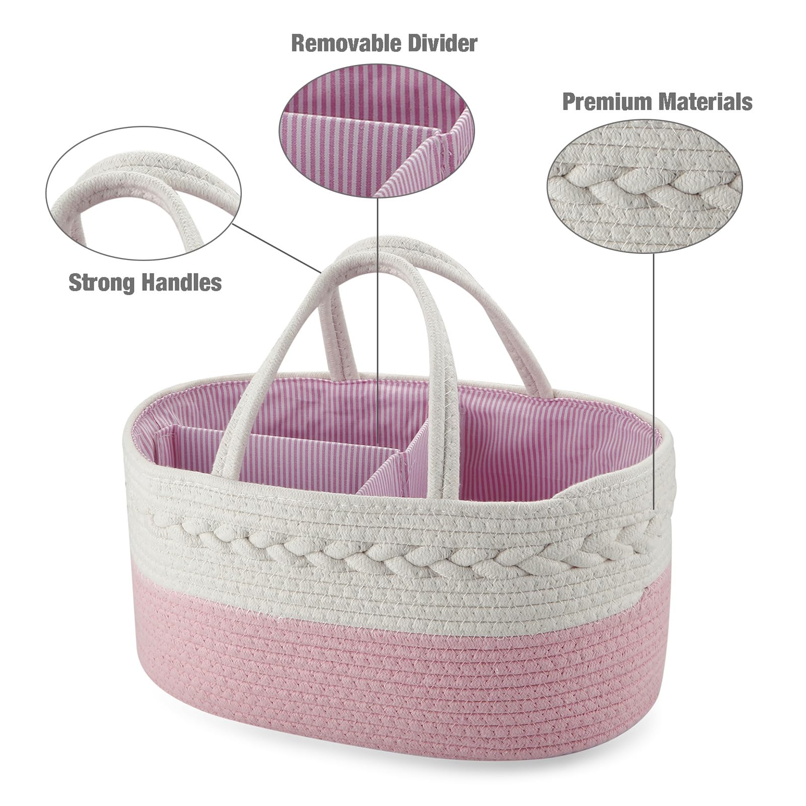 PandaEar nursery storage basket offers multi-purpose organization for the nursery.