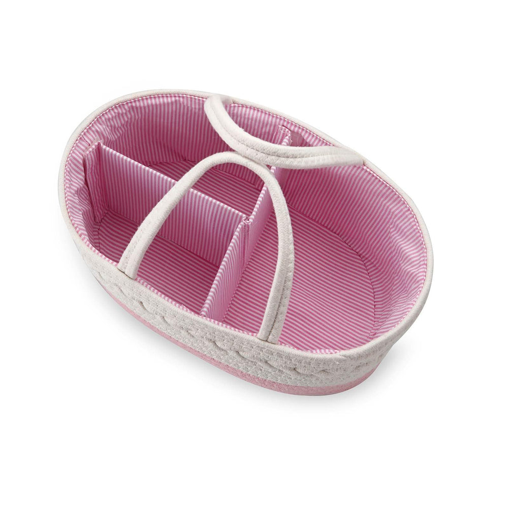 PandaEar portable car organizer in pink keeps baby essentials within reach during travel.