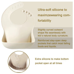 PandaEar silicone baby bib 3-pack with color variety.