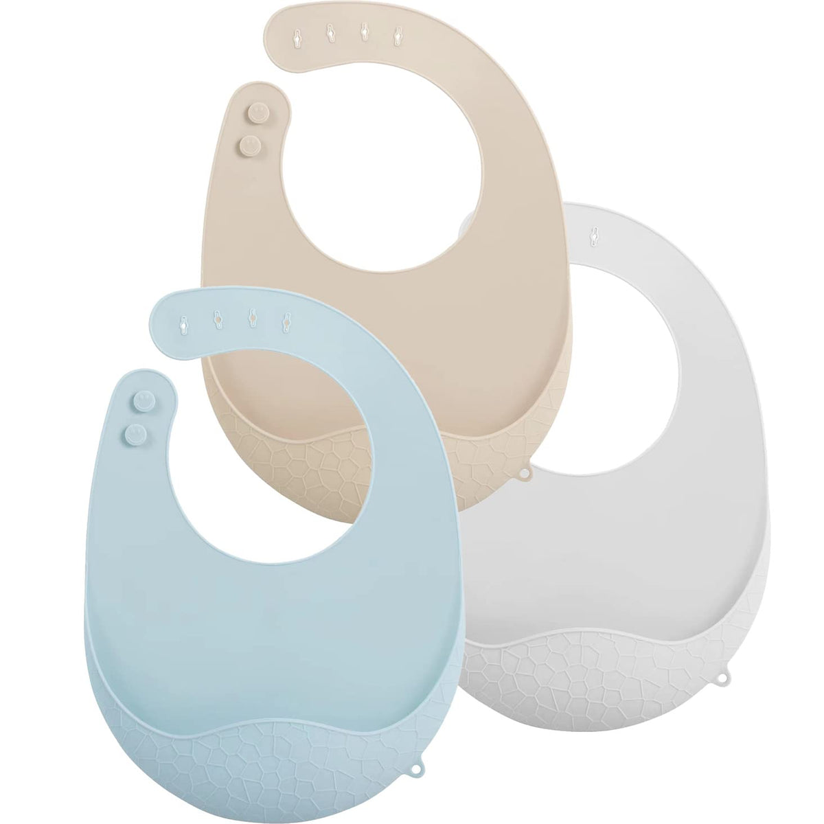 PandaEar ultralight silicone bib with crumb catcher pocket keeps mealtimes neat.