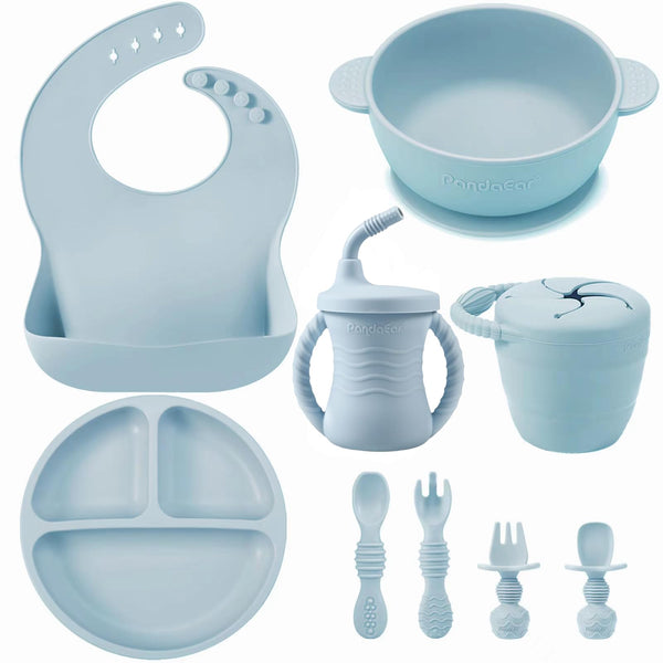 PandaEar blue suction bowl supports stable self-feeding and reduces spills.