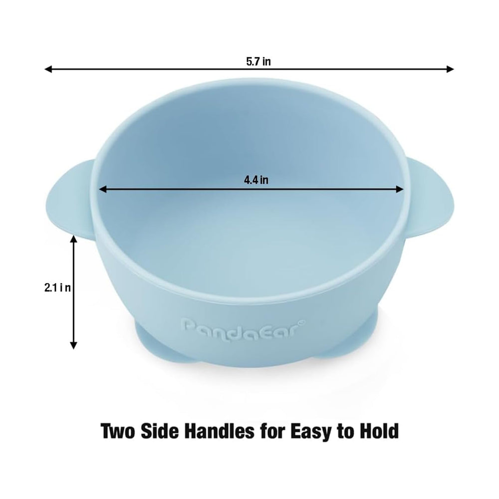 PandaEar suction base adheres to flat surfaces for spill-free dining.