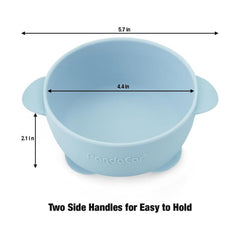 PandaEar suction base adheres to flat surfaces for spill-free dining.