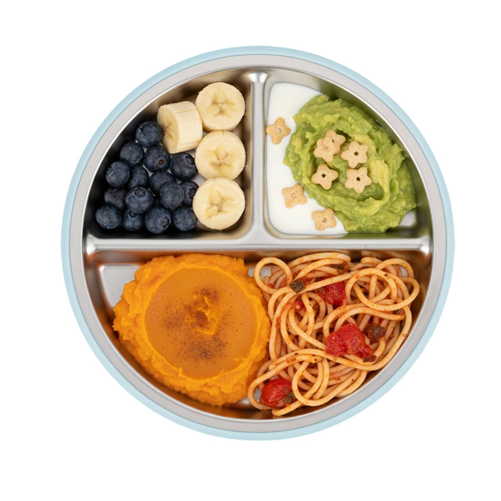 PandaEar toddler utensils with easy-grip handles encourage independent self-feeding.