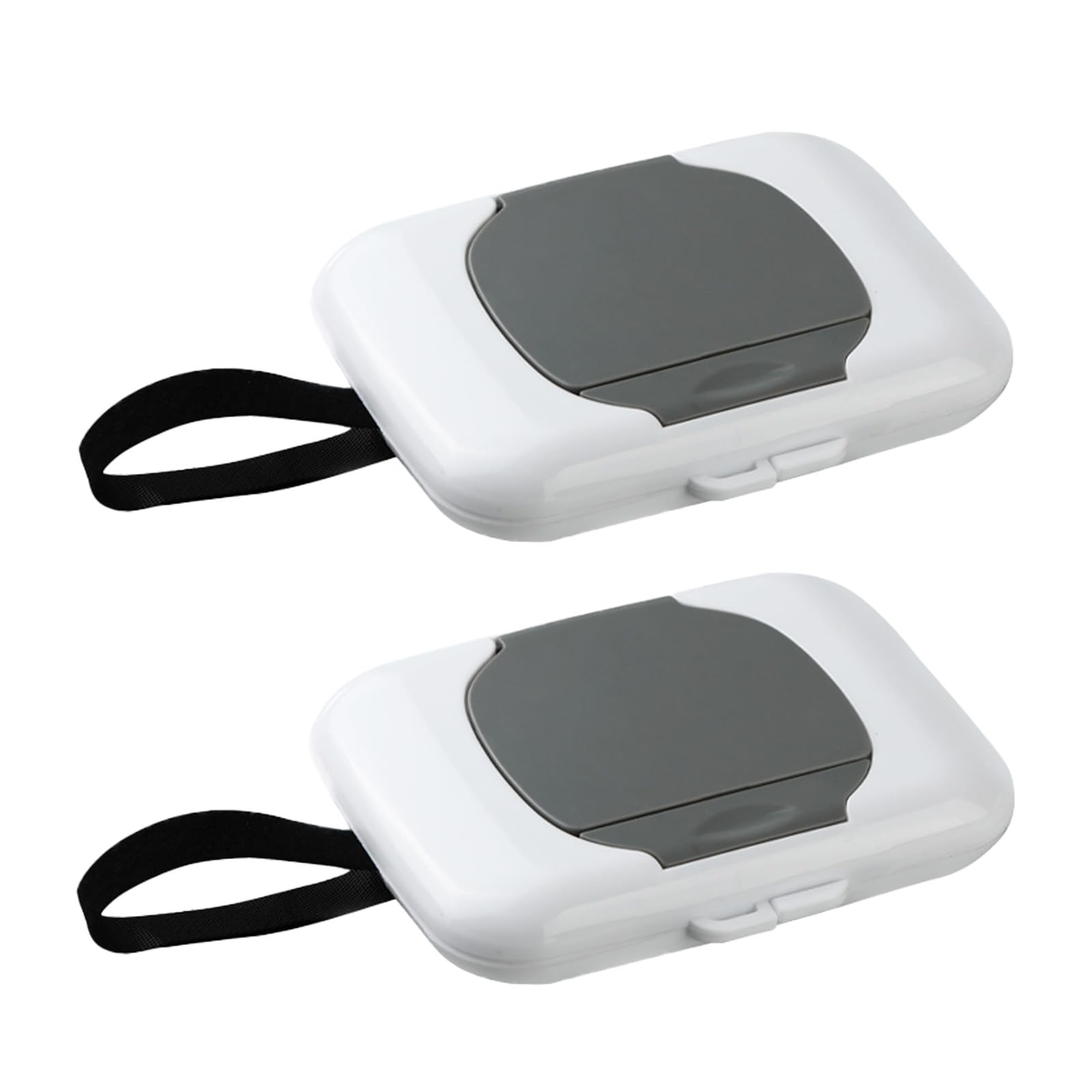 PandaEar two-pack wipes dispenser with closed lid for easy diaper bag storage.