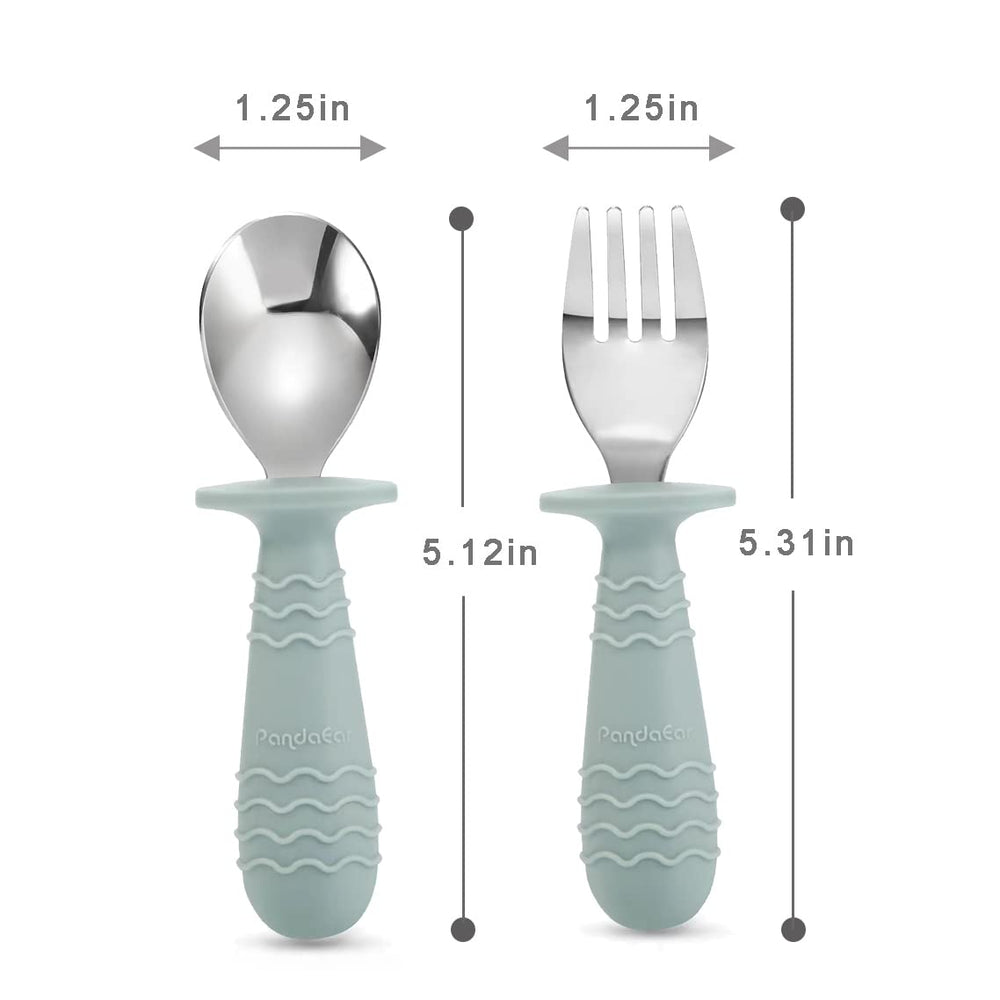 PandaEar fork close-up showing curved tines for gentle feeding
