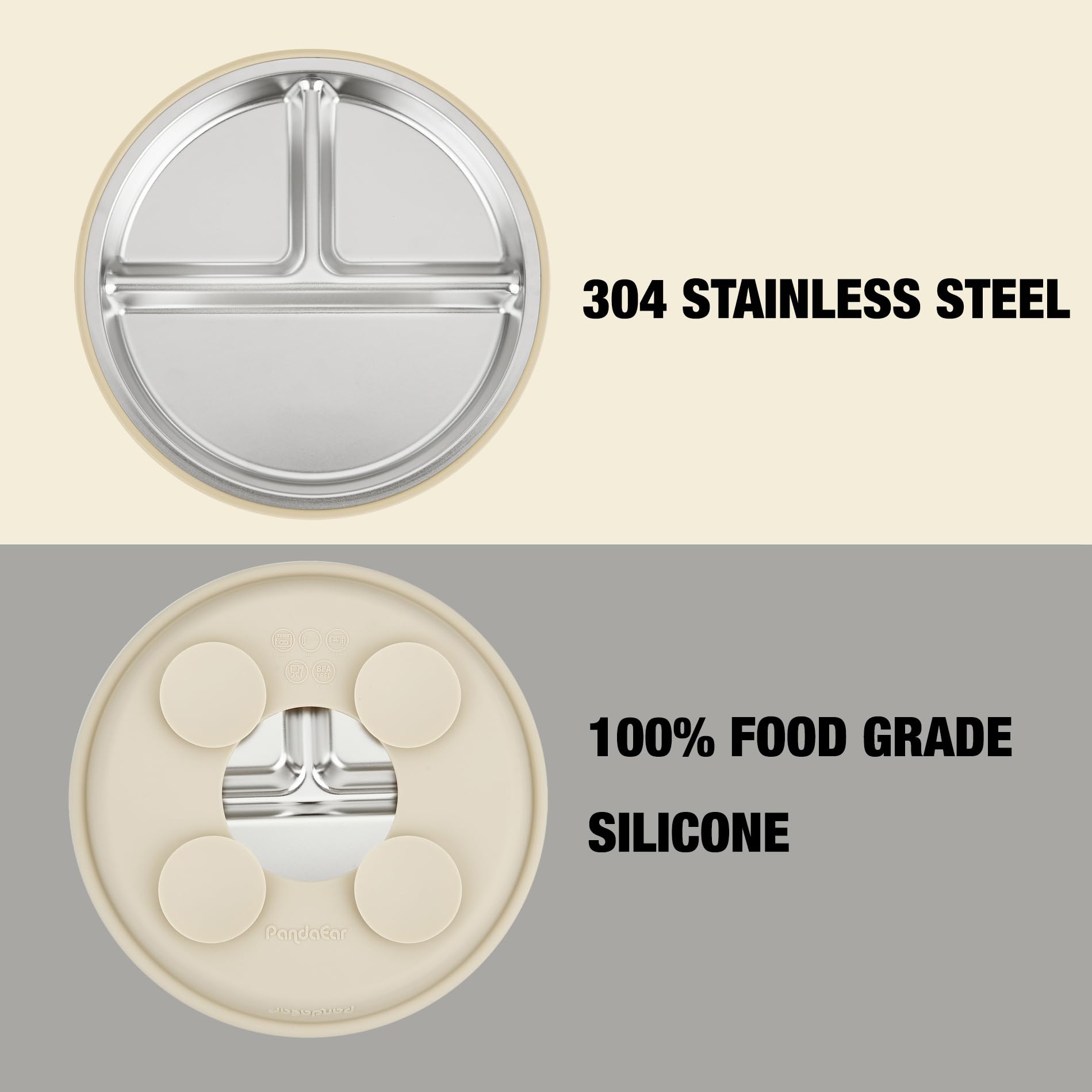 PandaEar utensils spoons with rounded edges support safe toddler dining.