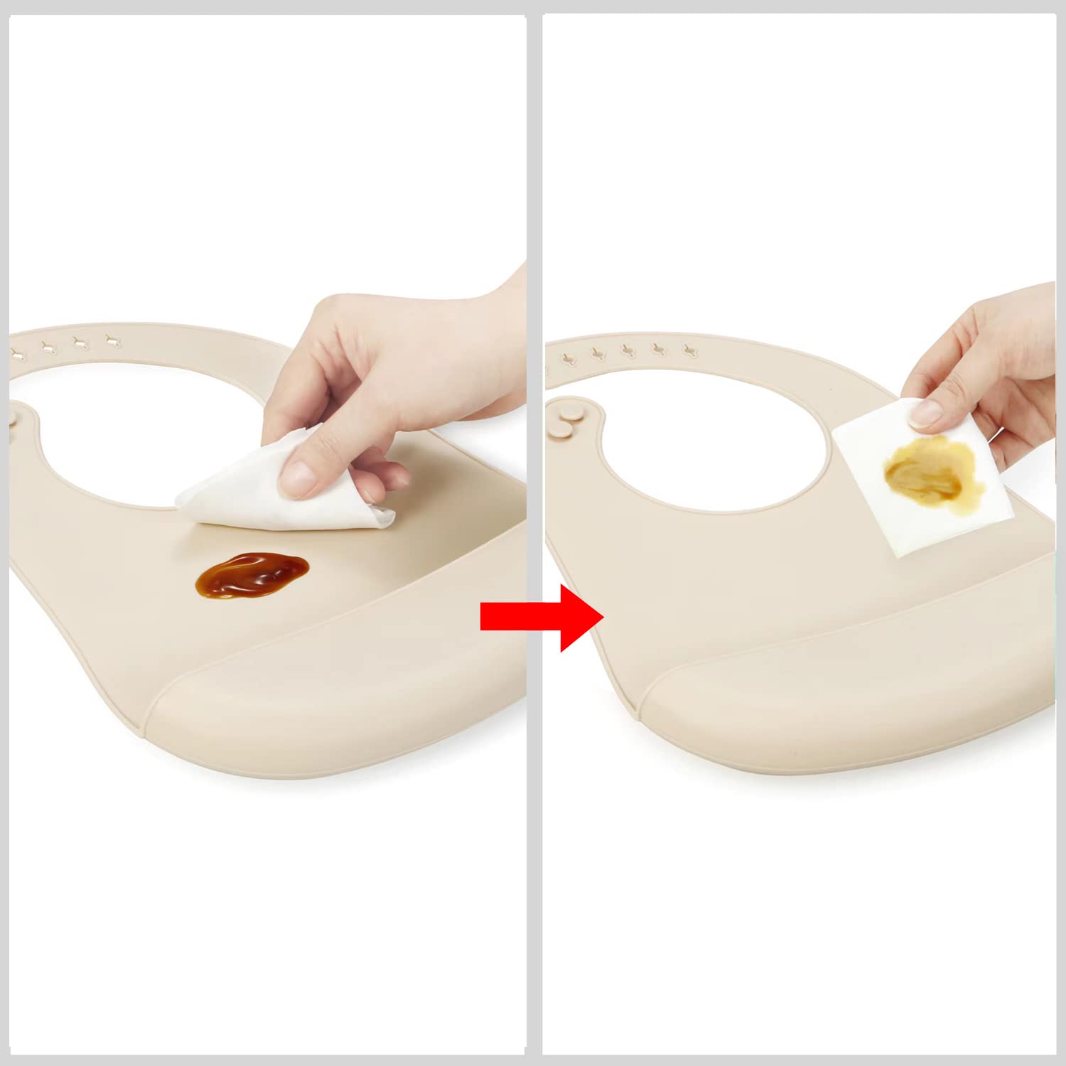PandaEar soft BPA-free silicone bibs gentle on your child’s skin.