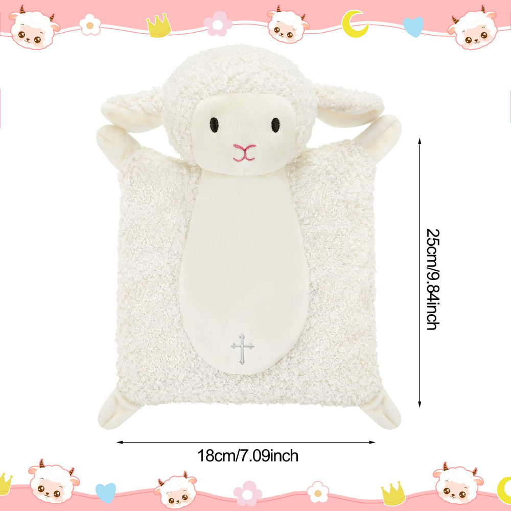 Panelee lamb blanket for baptism with embroidered crosses for a meaningful christening keepsake.