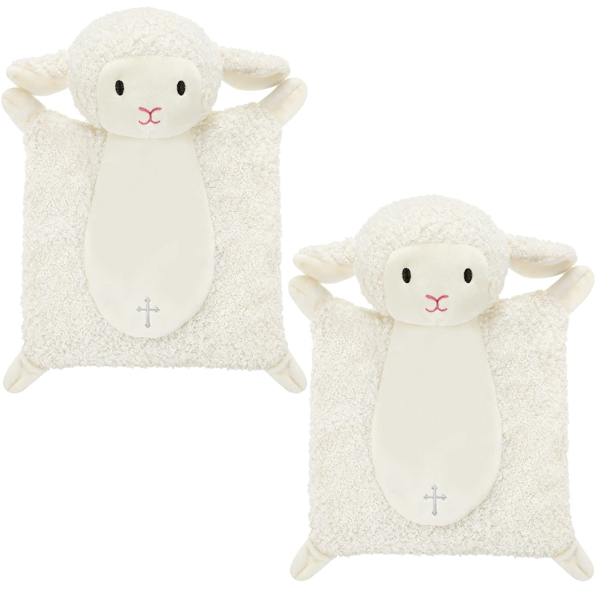 Panelee lamb security blanket with soft textile texture offers cozy comfort for babies.