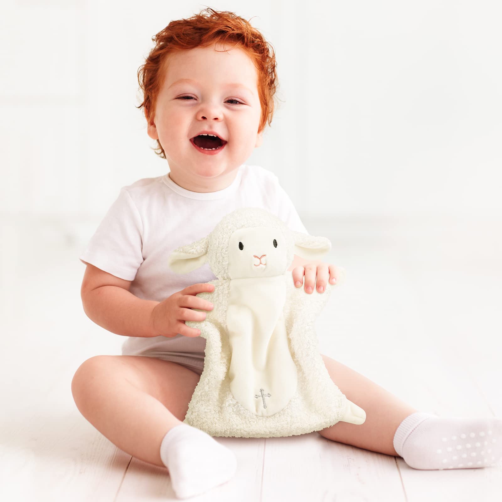 Panelee plush lamb blanket makes a charming baby shower gift.
