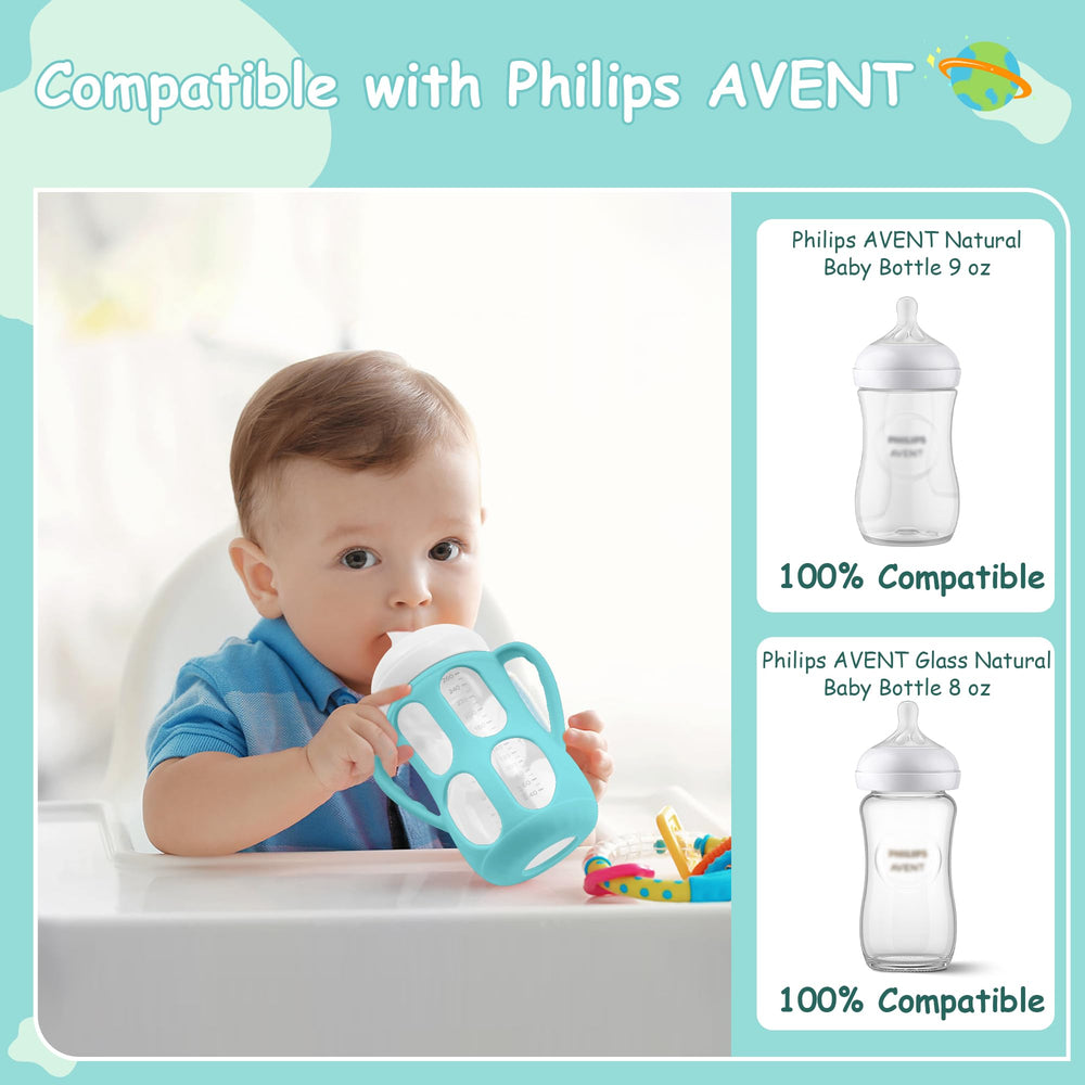 Insulated sleeve helps maintain temperature while baby learns to grip.