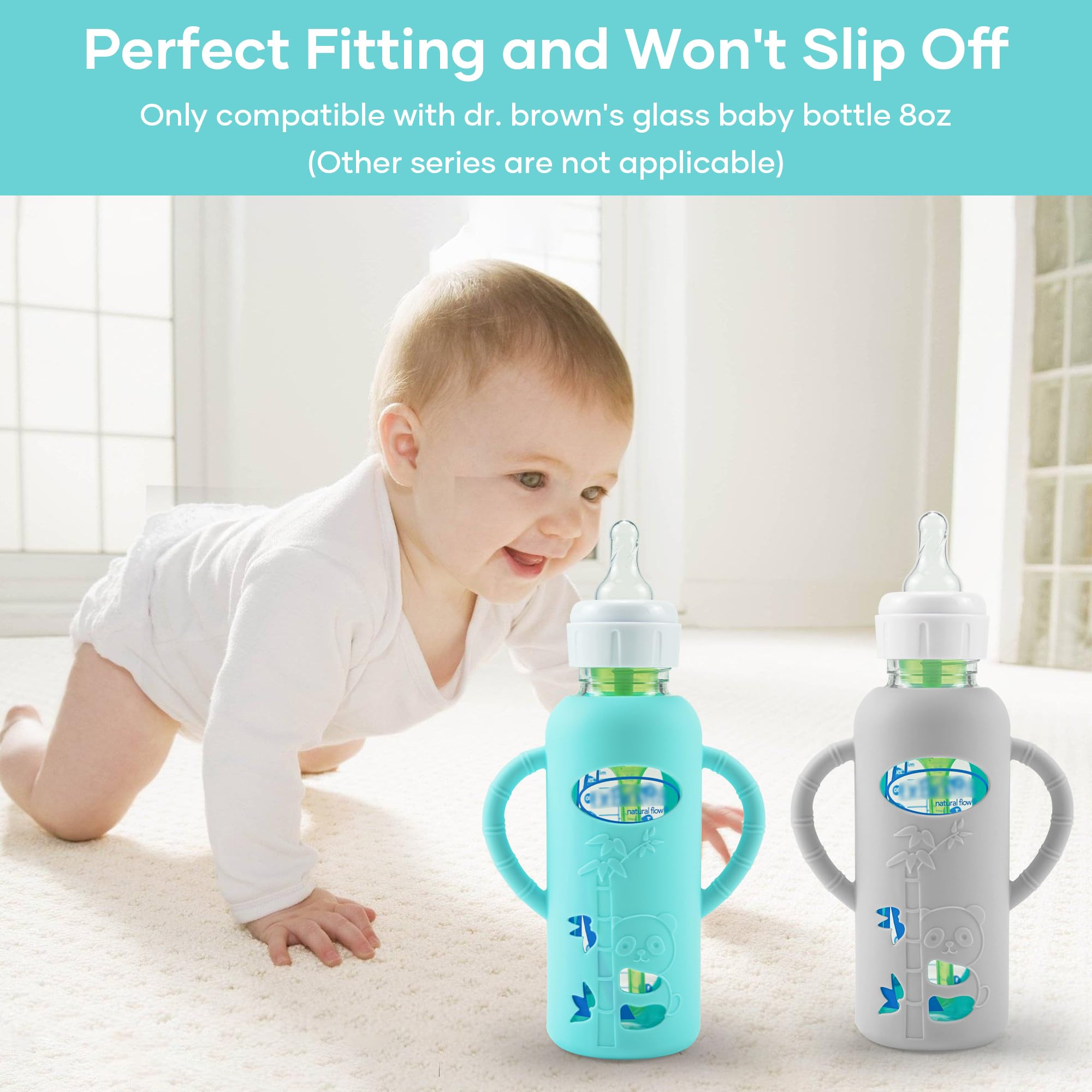 Colorful PANIMOSI sleeves provide a cute, protective option for glass bottles.