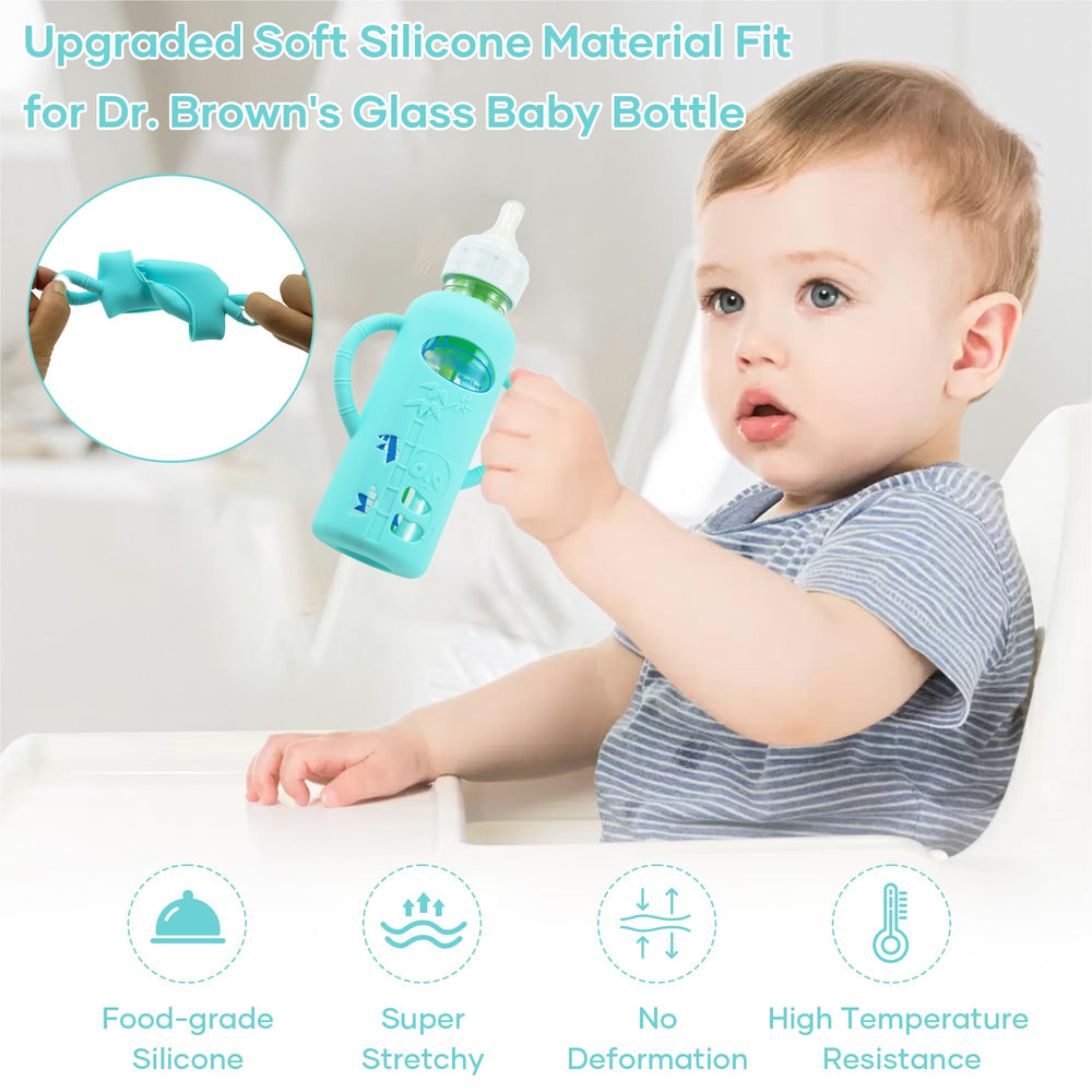 Ergonomic PANIMOSI handles help mom and baby hold the bottle securely.