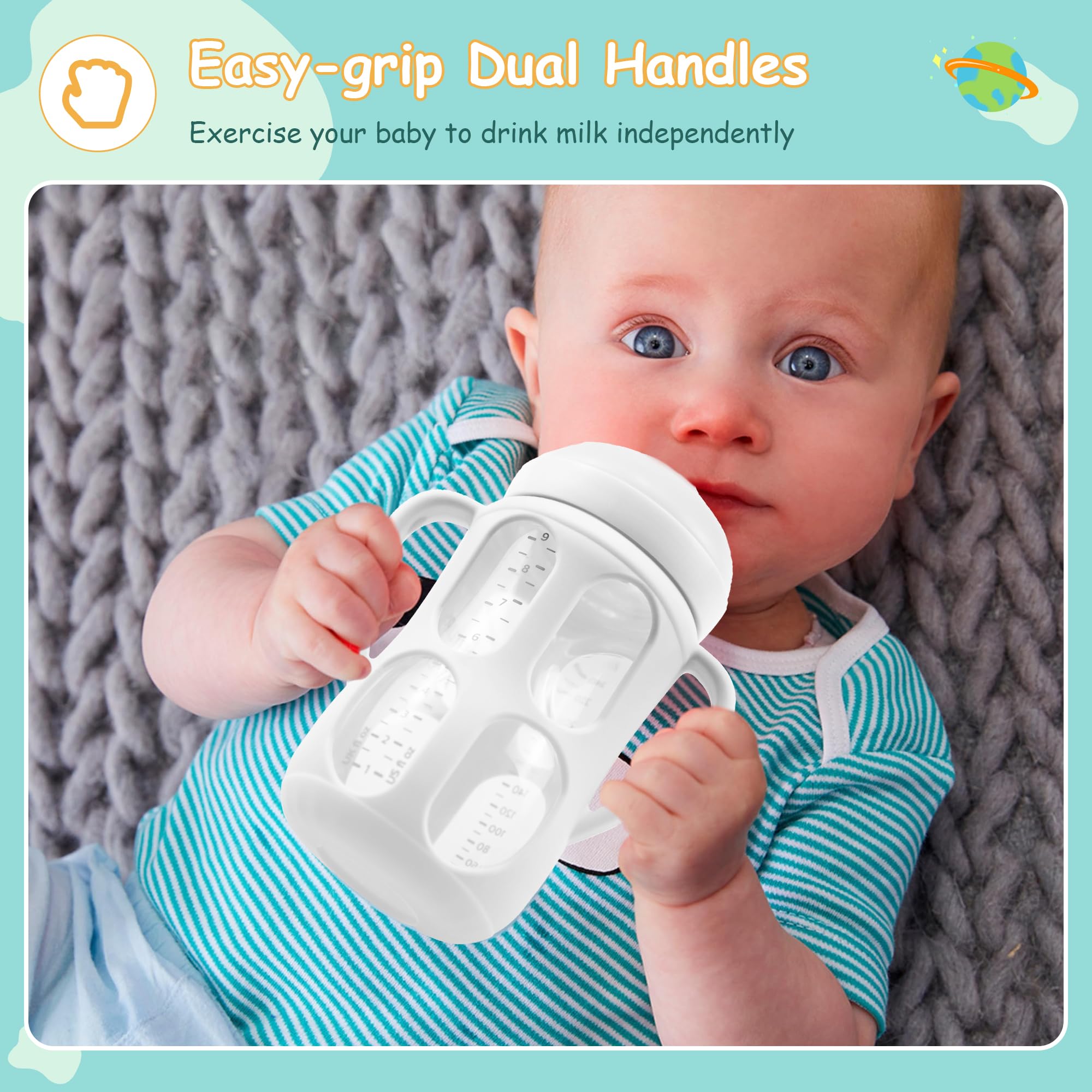 PANIMOSI Philips Avent glass 9oz sleeve supports safe handling