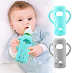 PANIMOSI silicone sleeve for Dr. Brown's 8 oz bottle protects the glass while improving grip.