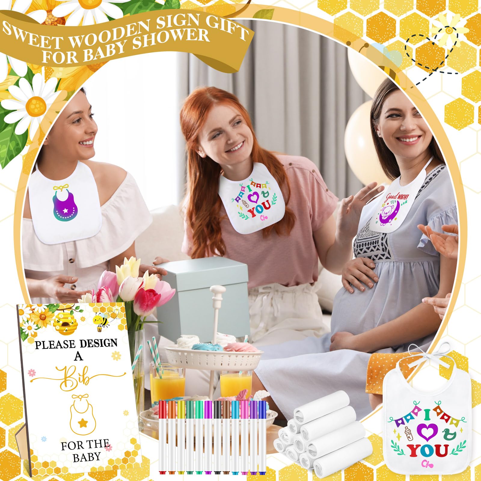 Panitay baby shower game sign set up for an interactive activity