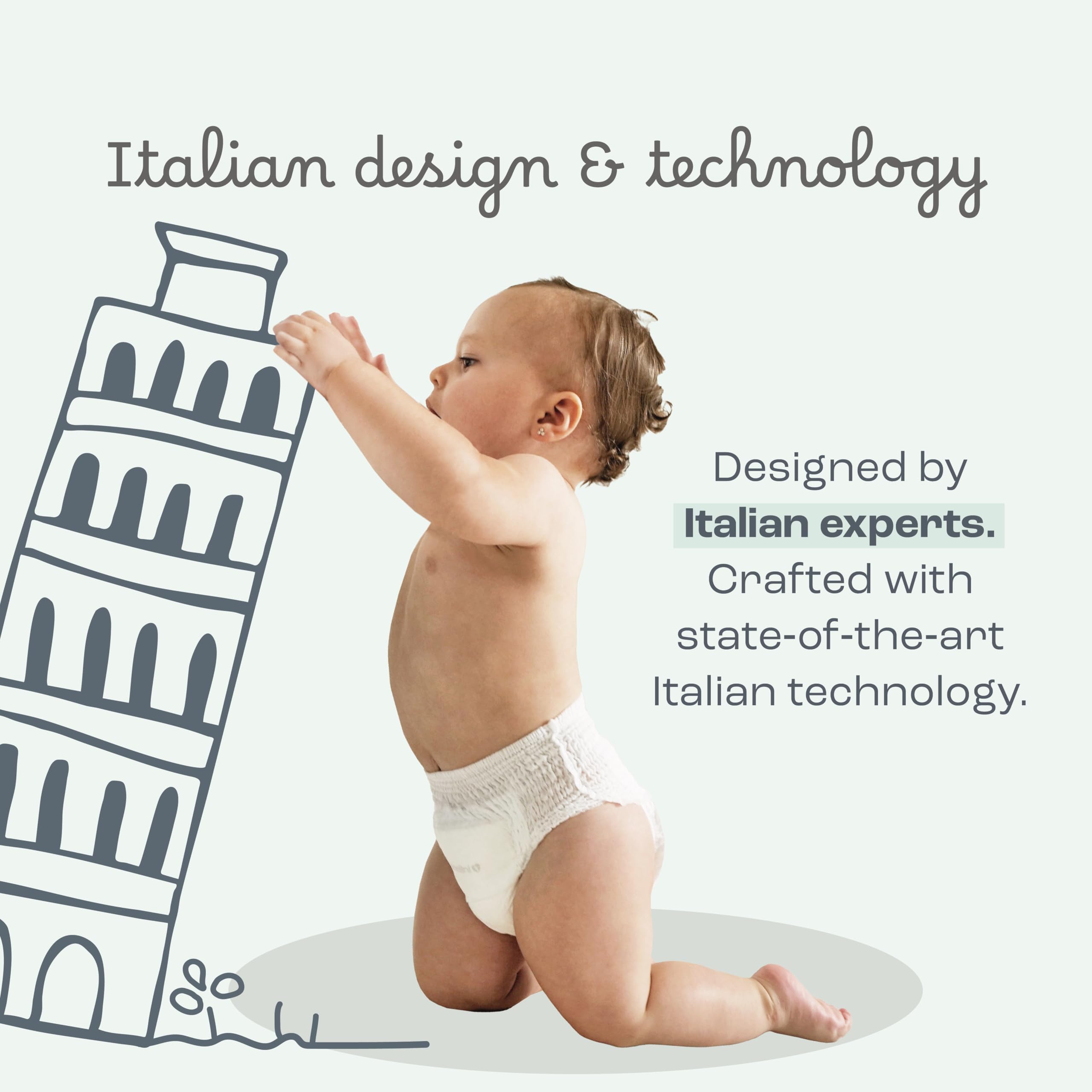 Panolini easy pull-on diaper with no-tape design.